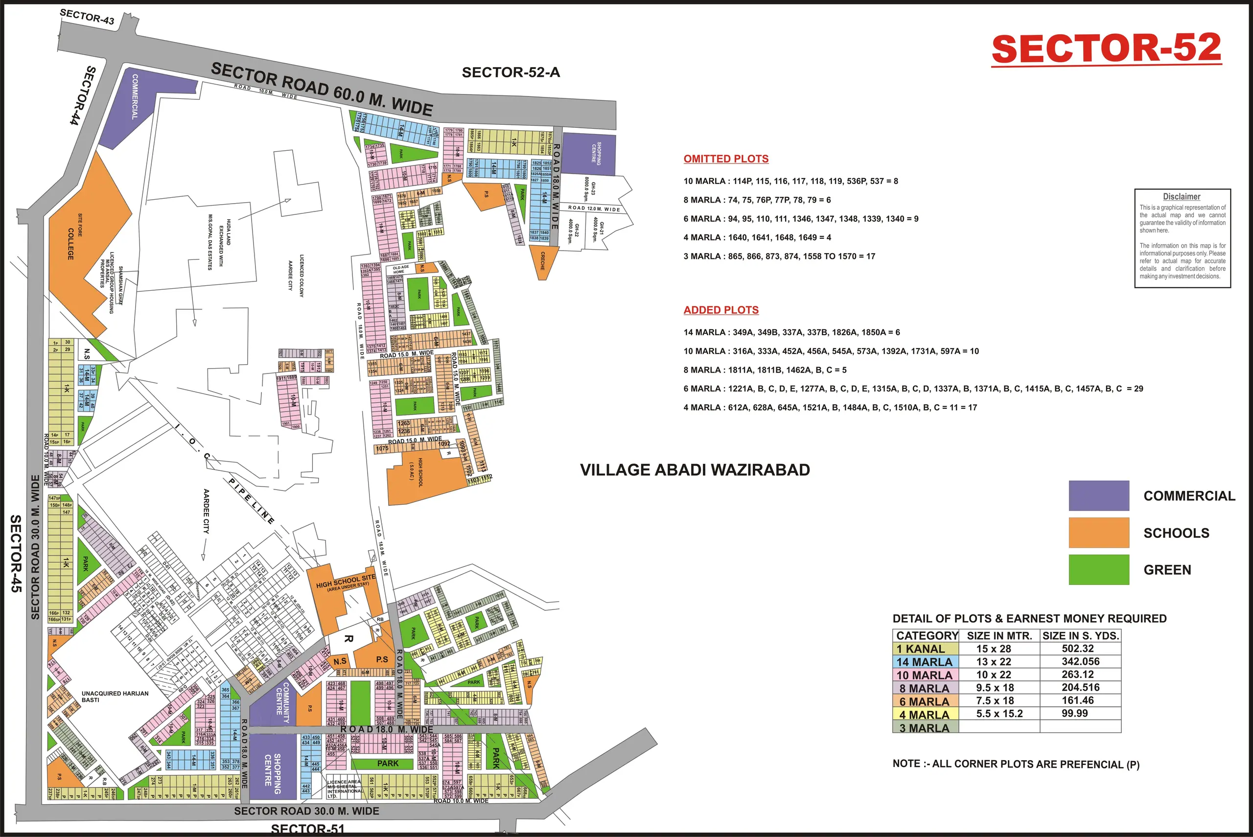 Sector 52 plot map