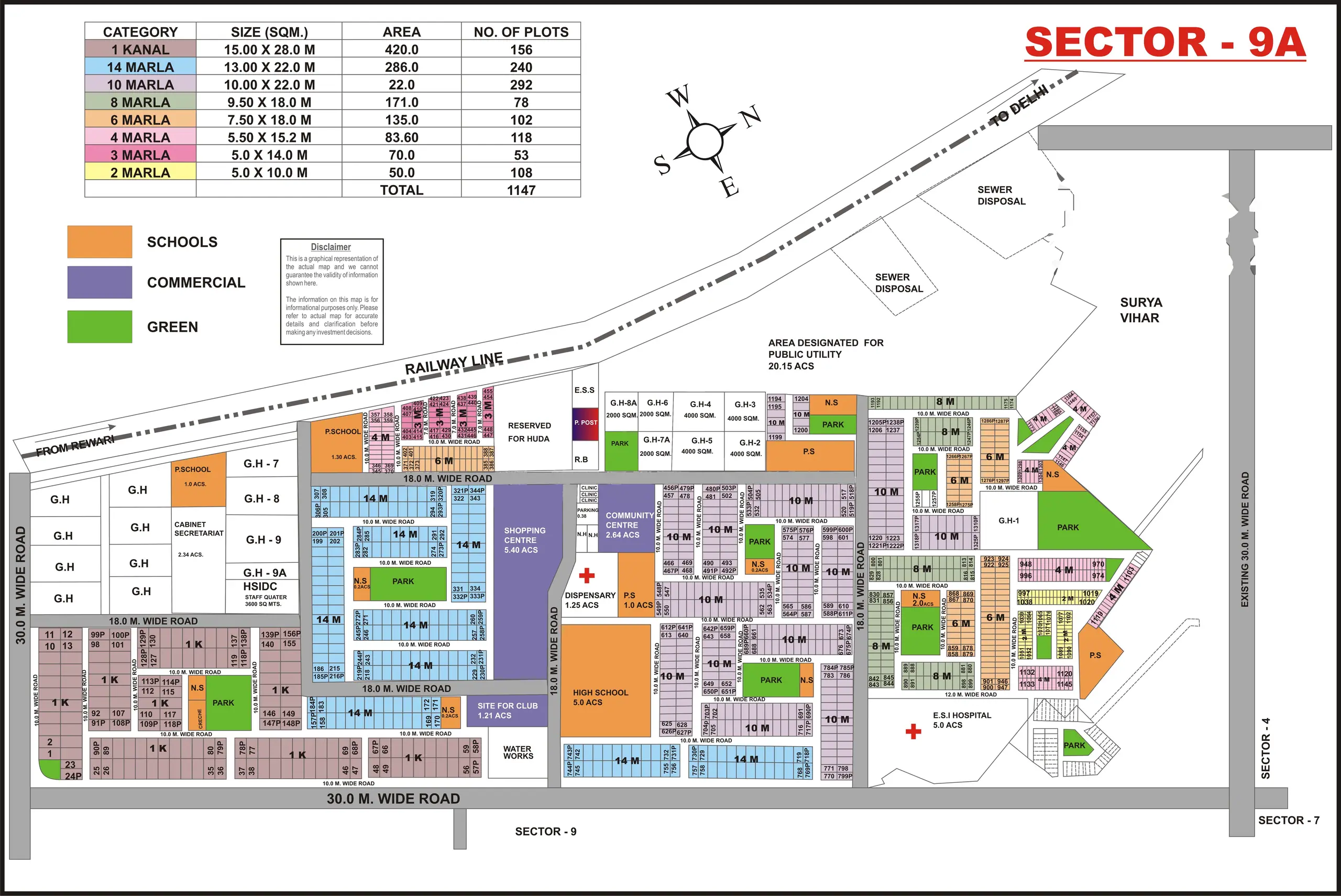Sector 9A plot map, Gurugram